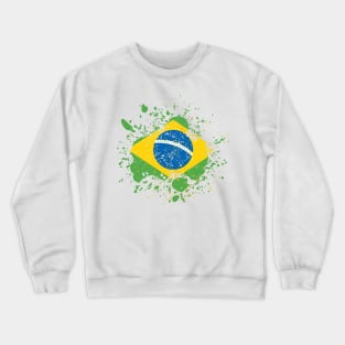 Grunge Brazilian Flag Crewneck Sweatshirt